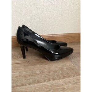Stuart Weitzman Women's Black Patent Leather Pointed Toe Pumps Size 8.5
